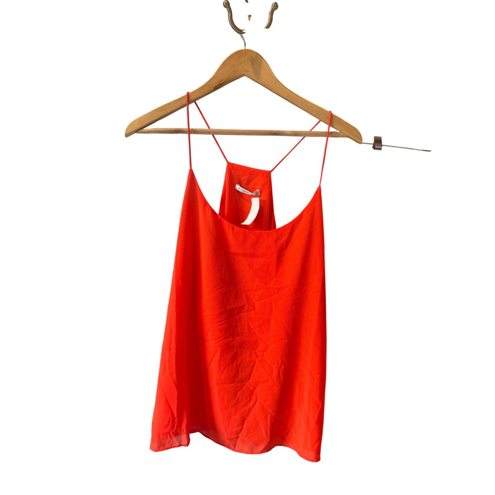 Staccato Womens Orange Racerback Spaghetti Strap Camisole Tank Top Large NWT